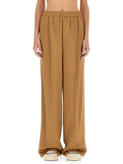 GG jacquard wide pants camel - GUCCI - BALAAN 2