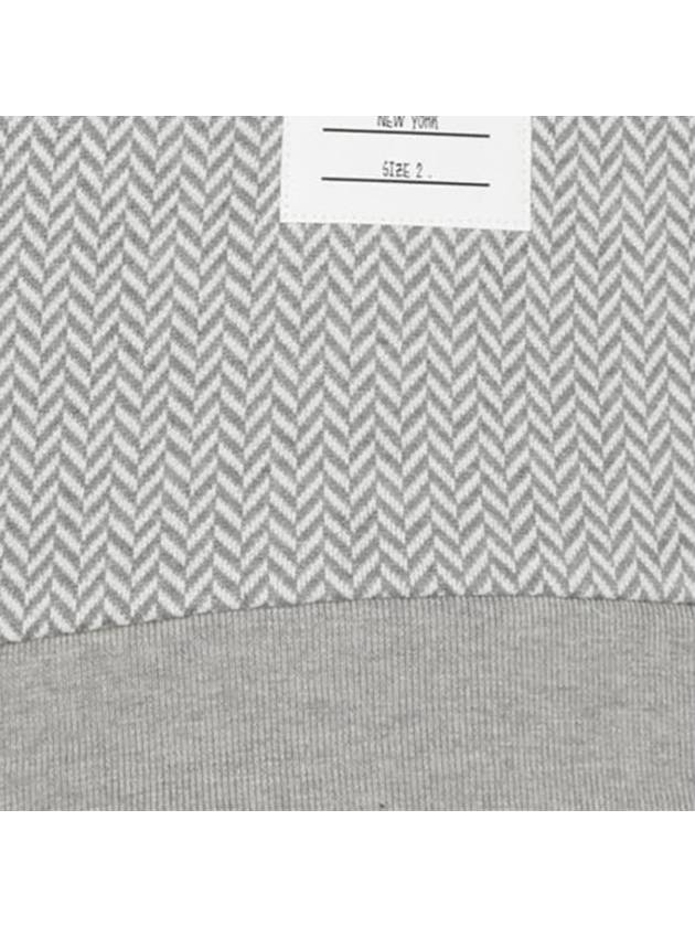 Men's Trimmed Herringbone Cotton Sweatshirt Grey - THOM BROWNE - BALAAN 6