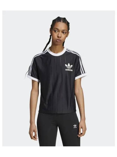 Adicolor 3 Stripes Pinstripe Short Sleeve T-Shirt Black - ADIDAS - BALAAN 2