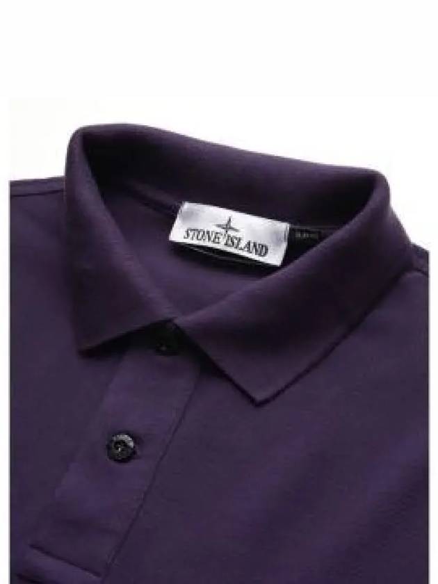 Men's Logo Patch Cotton Polo Shirt Purple - STONE ISLAND - BALAAN 2