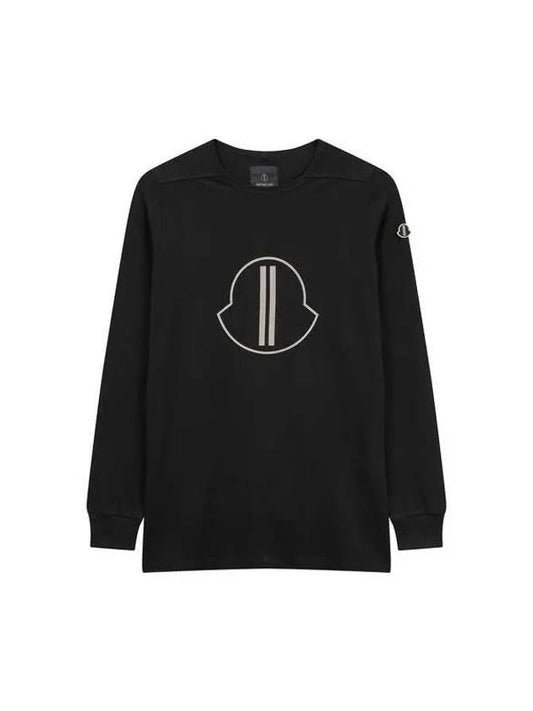 MEN MONCLER Long Sleeve Logo T-Shirt Black 270104 - RICK OWENS - BALAAN 1