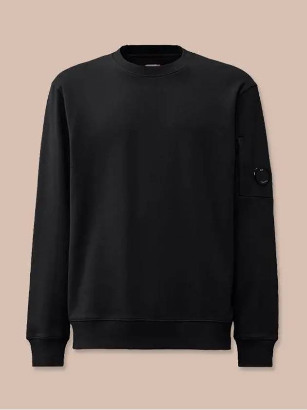 Diagonal Raised Fleece Lens Sweatshirt Black - CP COMPANY - BALAAN 4