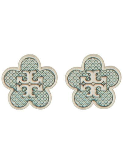 Kira Enamel Flower Stud Earring Green - TORY BURCH - BALAAN 2