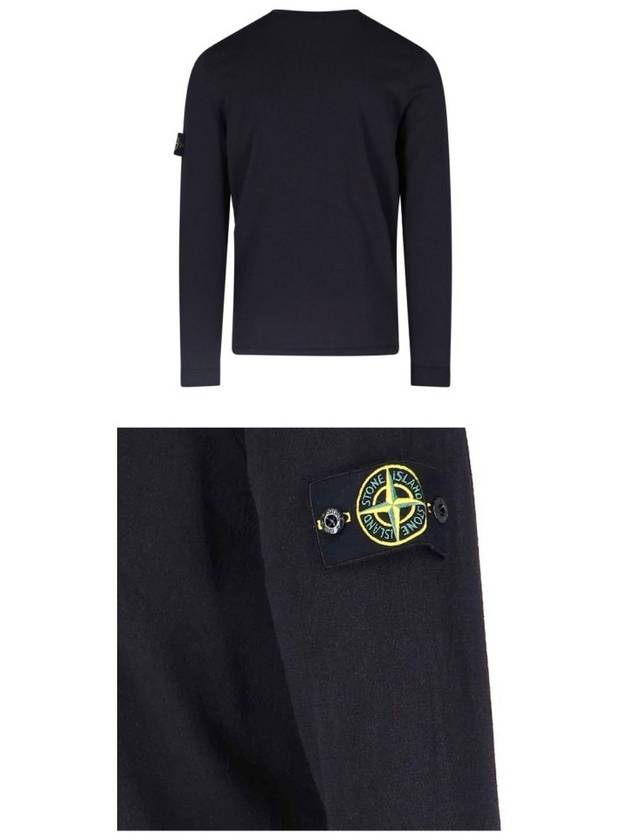 Wappen Patch Crew Neck Cotton Knit Top Navy - STONE ISLAND - BALAAN 6