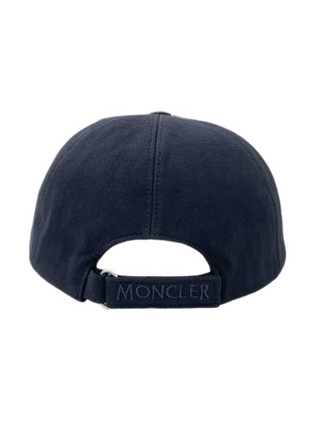 Fleece Logo Patch Cotton Baseball Ball Cap Navy - MONCLER - BALAAN 5