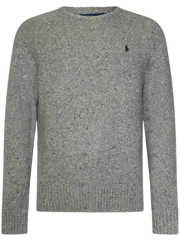 Embroidered Pony Long Sleeve Knit Top Grey - POLO RALPH LAUREN - BALAAN 1