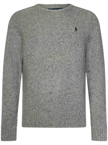 Embroidered Pony Long Sleeve Knit Top Grey - POLO RALPH LAUREN - BALAAN 1