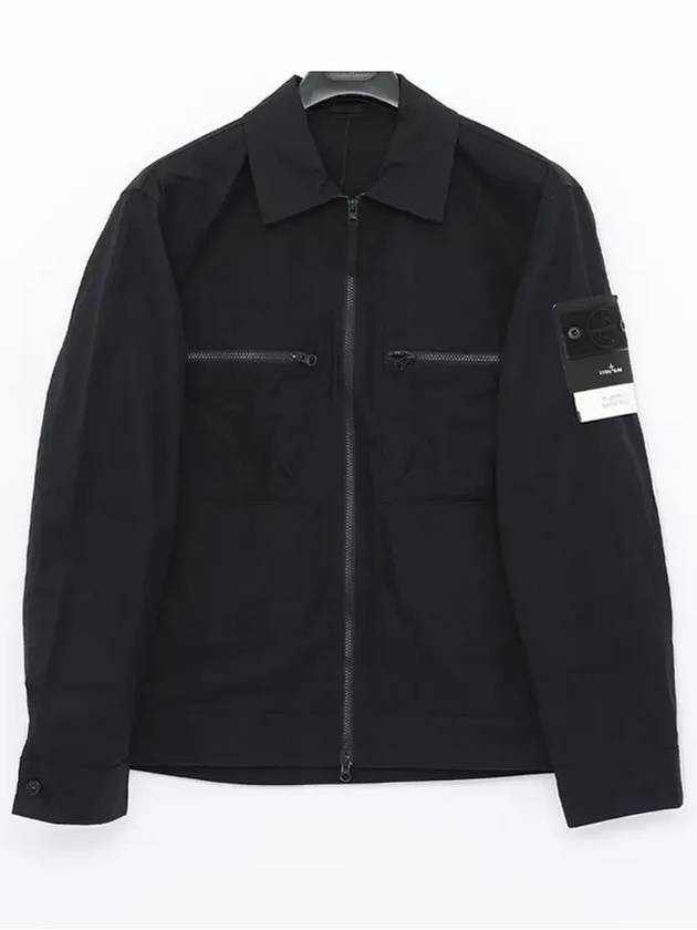 Cotton Canvas Zip-up Jacket Navy - STONE ISLAND - BALAAN 3