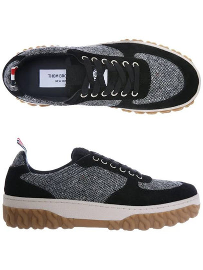 Letterman Tweed Low Top Sneakers Black - THOM BROWNE - BALAAN 2