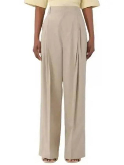 Cotton Silk Wide Leg Slacks Beige - BOTTEGA VENETA - BALAAN 2