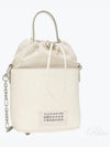 5AC Number Logo Texture Leather Bucket Bag Ivory - MAISON MARGIELA - BALAAN 2