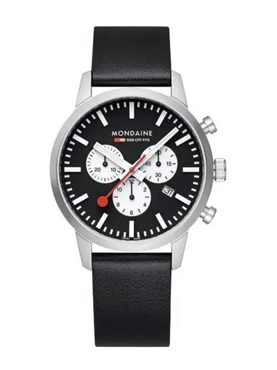 Men's Leather Wrist Watch Chrono MSD.41420.LBV - MONDAINE - BALAAN 2