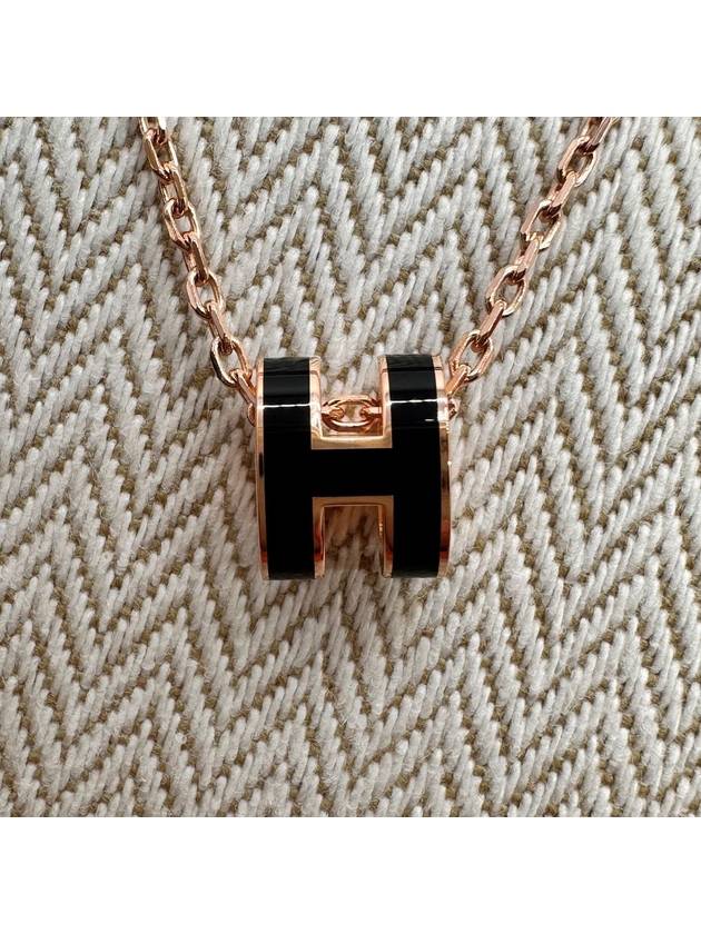 Mini Pop H Pendant Rose Gold & Noir - HERMES - BALAAN 2