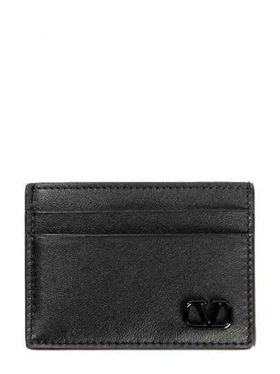 V Logo Signature Card Wallet Black - VALENTINO - BALAAN 2