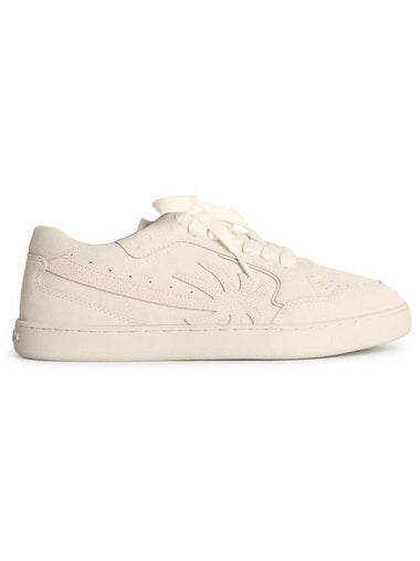 Palm Angels 'New Palm' White Suede Sneakers - PALM ANGELS - BALAAN 1