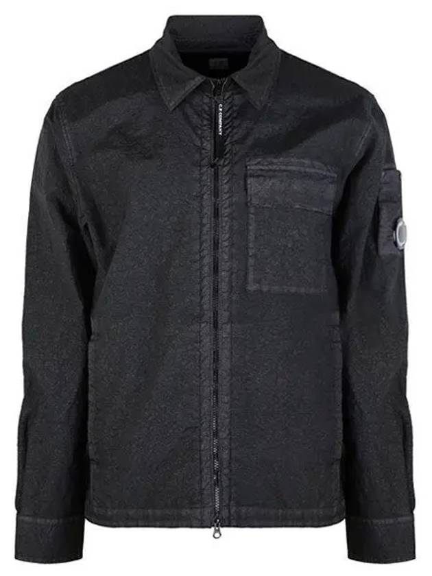 Lens Pocket Zip-Up Long Sleeve Shirt Black - CP COMPANY - BALAAN 2