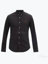 Men's Cotton Classic Fit Oxford Long Sleeve Shirt Black - POLO RALPH LAUREN - BALAAN 2