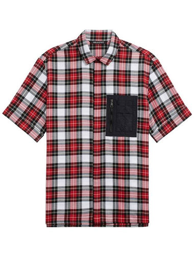 Tartan Short Sleeves Shirt With Nylon Pocket - NEIL BARRETT - BALAAN 1