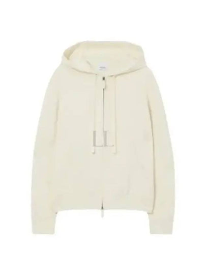 Drawstring Zip-Up Hoodie Ivory - BURBERRY - BALAAN 2