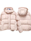 Oversized Nylon Puffer Down Jacket Pink - AMI - BALAAN 2