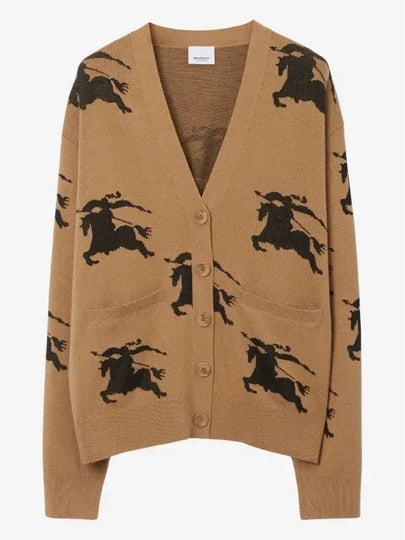 EKD Cotton Silk Cardigan Camel - BURBERRY - BALAAN 2