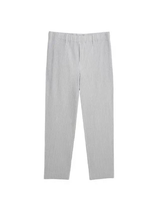 Homme Pliss? Pleated Basic Straight Pants Light Gray Men's Pants HP38 JF450 11 - ISSEY MIYAKE - BALAAN 1