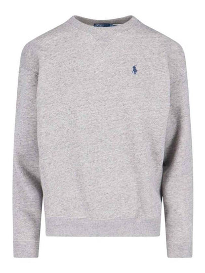 Embroidered Logo Cotton Sweatshirt Grey - POLO RALPH LAUREN - BALAAN 2