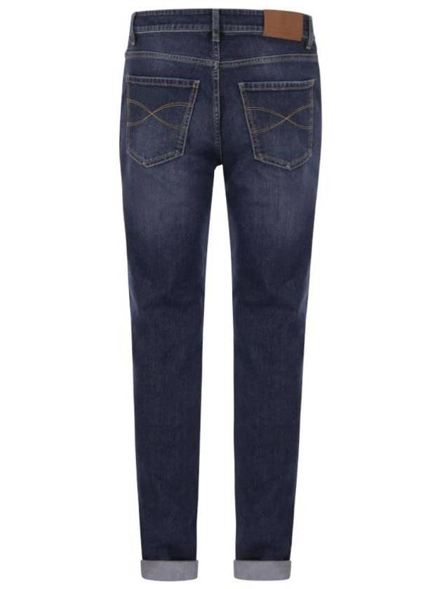 Men's 5 Pocket Slim Fit Jeans Dark Denim - BRUNELLO CUCINELLI - BALAAN 3