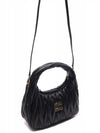 Wander Matelasse Nappa Leather Mini Hobo Tote Bag Black - MIU MIU - BALAAN 4