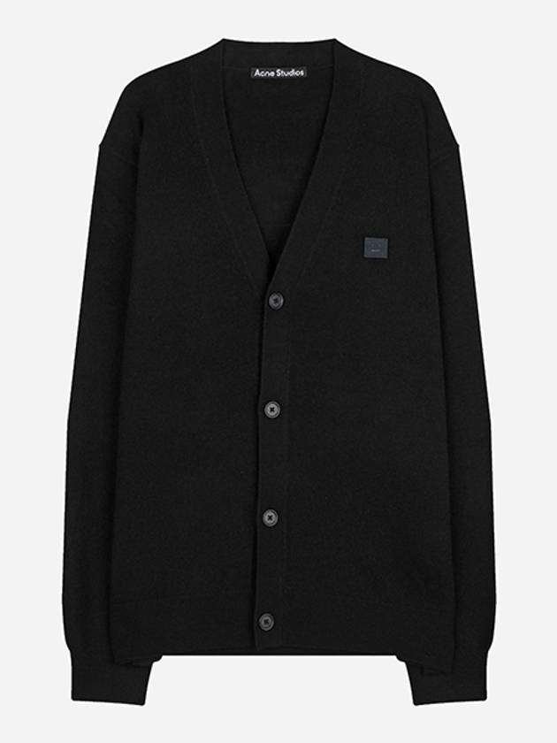 Keve Face Wool V-neck Cardigan Black - ACNE STUDIOS - BALAAN 2