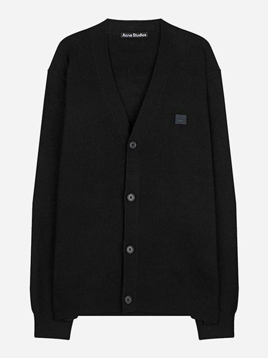 Keve Face Wool V-neck Cardigan Black - ACNE STUDIOS - BALAAN 2