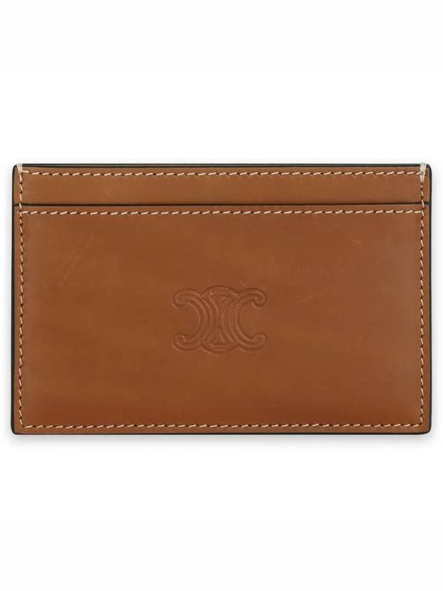 Triomphe Embossed Natural Calfskin Card Wallet Tan - CELINE - BALAAN 2