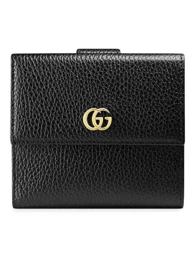 GG Marmont flap medium wallet black - GUCCI - BALAAN.