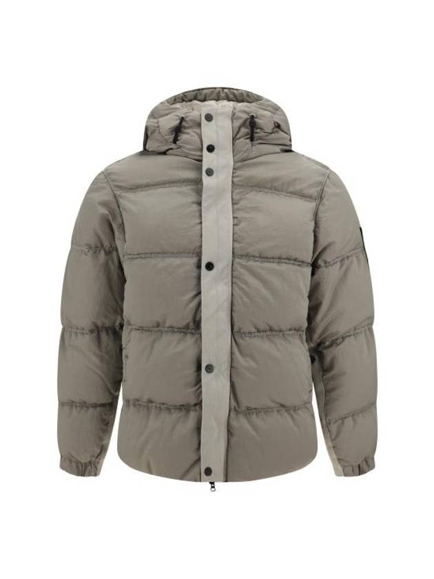 41419 Nylon Metal Econyl Hooded Down Jacket Grey - STONE ISLAND - BALAAN 1