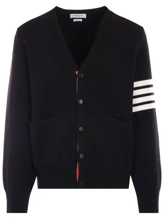 Milano Stitch 4-Bar Cardigan Black - THOM BROWNE - BALAAN 2