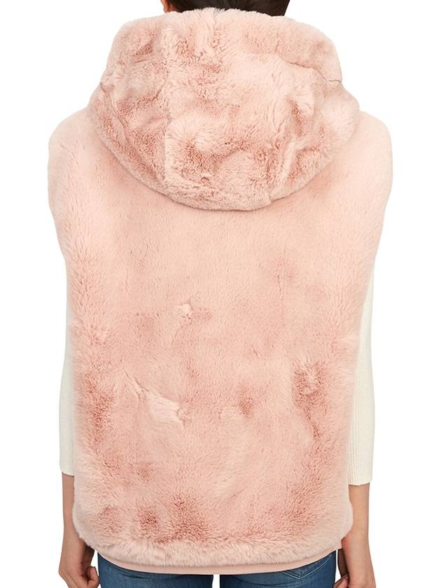 State Bunny Fur Hooded Vest Pink - MOOSE KNUCKLES - BALAAN 6