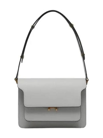 Medium Saffiano Trunk Shoulder Bag Pelican - MARNI - BALAAN 1