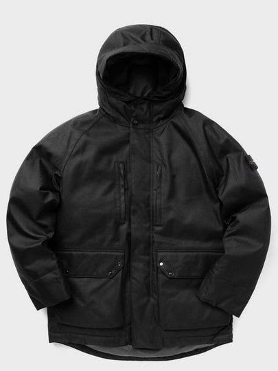 44736 Diagonal Wind Resistant Nylon Down Parka Black - STONE ISLAND - BALAAN 2