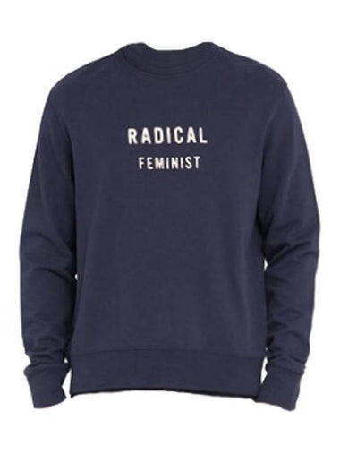 11Th Anniversary Radical Feminist Typo Sweatshirt Deep Blue - ACNE STUDIOS - BALAAN 1