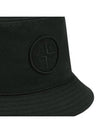 Embroidered Logo Cotton Bucket Hat Black - STONE ISLAND - BALAAN 5