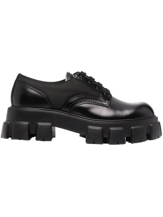 Monolith Lace-Up Loafers Black - PRADA - BALAAN.