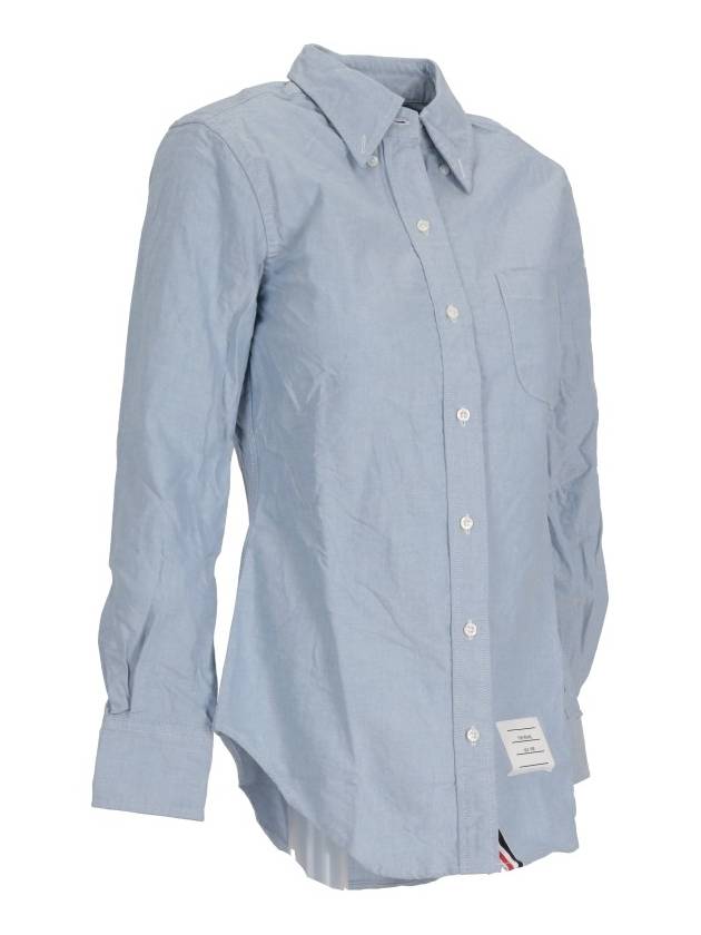 Button Down Cotton Oxford Long Sleeve Shirt Light Blue - THOM BROWNE - BALAAN 4