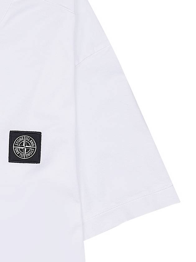 Logo Patch Short Sleeves T-Shirt White - STONE ISLAND - BALAAN 7