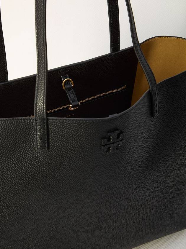 McGraw Logo Leather Tote Bag Black - TORY BURCH - BALAAN 5