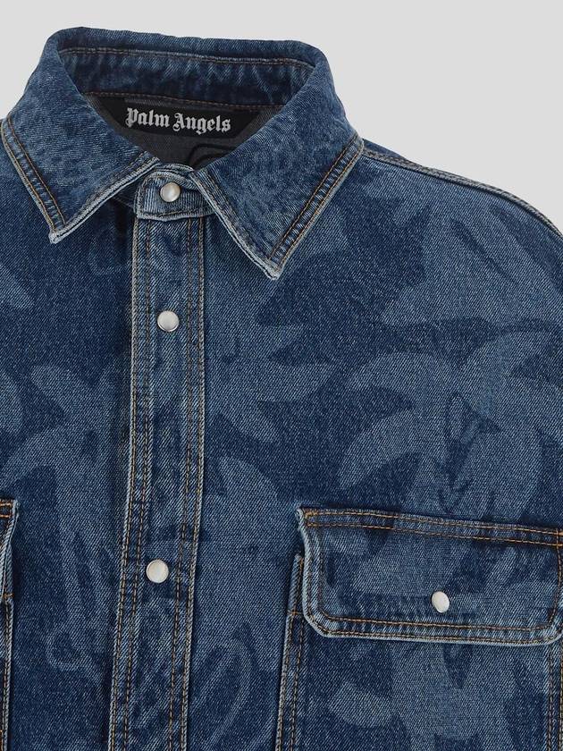 23 fw Denim Shirt WITH All-over PALMITY Print PMYD020E23DEN0014540 B0650471941 - PALM ANGELS - BALAAN 6