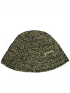 Logo Embroidered Chunky Knit Bucket Hat Green - GANNI - BALAAN 3