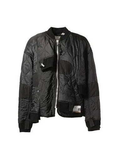 Yasuhiro Mihara Jacket Patchwork Quilted Bomber Black - MAISON MIHARA YASUHIRO - BALAAN 1