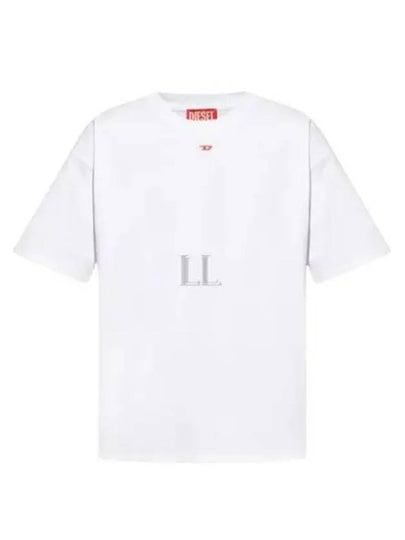 Embroidered D Patch Short Sleeve T-Shirt White - DIESEL - BALAAN 2