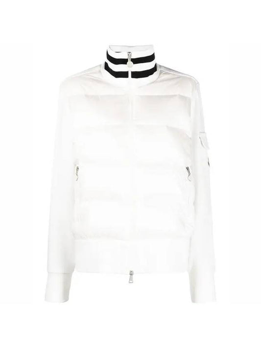 Padded Cotton Cardigan Off White - MONCLER - BALAAN 1