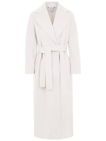 2429016043600 011 S POLDO Belt Pearl Gray Coat - MAX MARA - BALAAN 1